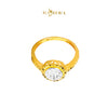 MASDORA 916 Gold Ring Rings Cincin Emas ~ Duotone Elevated Halo Cutting (EMAS 916/22K)