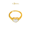MASDORA 916 Gold Ring Rings Cincin Emas ~ Duotone Elevated Love Cutting (EMAS 916/22K)