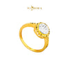 MASDORA 916 Gold Ring Rings Cincin Emas ~ Duotone Elevated Halo Cutting (EMAS 916/22K)