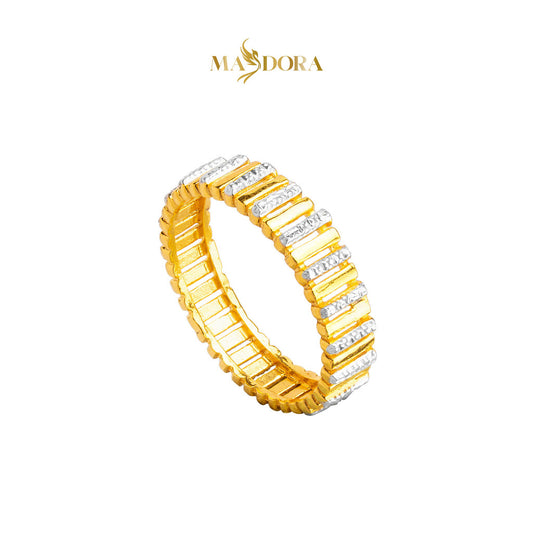 MASDORA 916 Gold Ring Rings Cincin Emas ~ Duotone Rail Cutting Band (EMAS 916/22K)