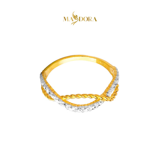 MASDORA 916 Gold Ring Rings Cincin Emas ~ Duotone Intertwine Rope Cutting (EMAS 916/22K)