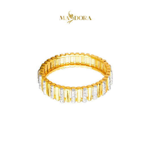 MASDORA 916 Gold Ring Rings Cincin Emas ~ Duotone Rail Cutting Band (EMAS 916/22K)
