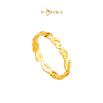 MASDORA 916 Gold Ring Rings Cincin Emas ~ Golden Quaint Band (EMAS 916/22K)