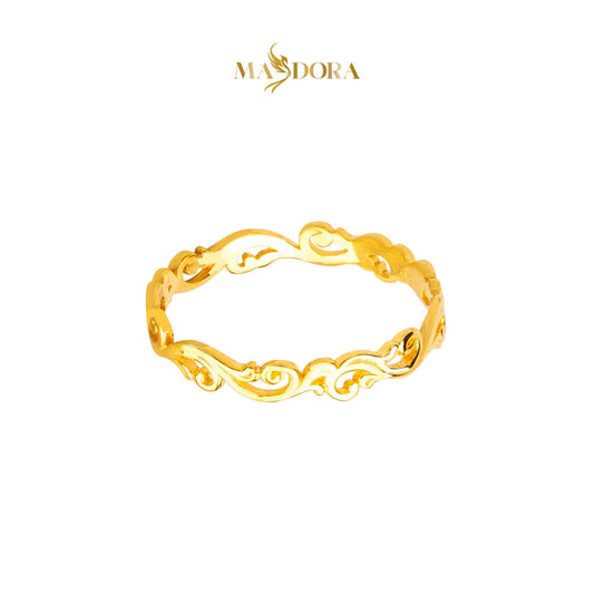 MASDORA 916 Gold Ring Rings Cincin Emas ~ Golden Quaint Band (EMAS 916/22K)
