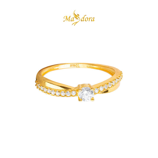 MASDORA 916 Gold Ring Rings Cincin Emas ~ Sparkling Solitaire (EMAS 916/22K)