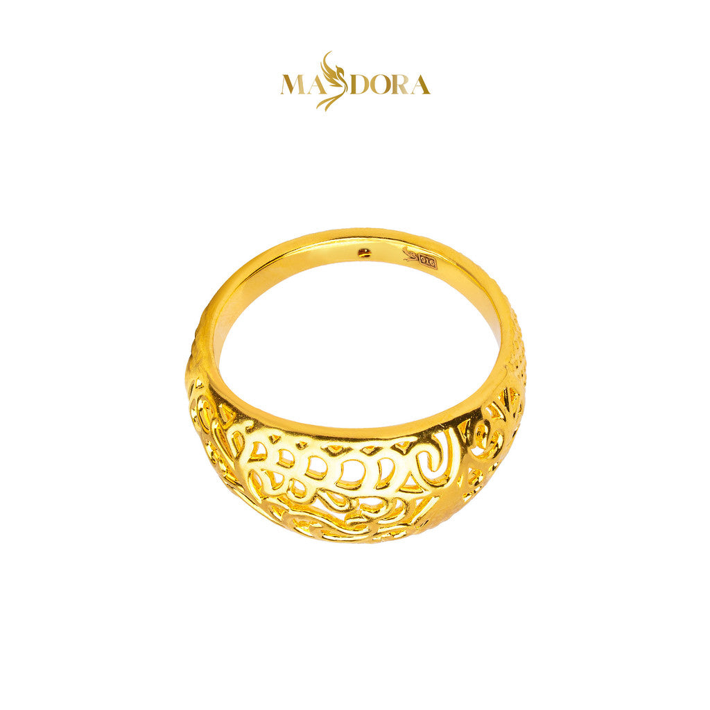 MASDORA 916 Gold Ring Rings Cincin Emas ~ HG Golden Flora Filigree (EMAS 916/22K)