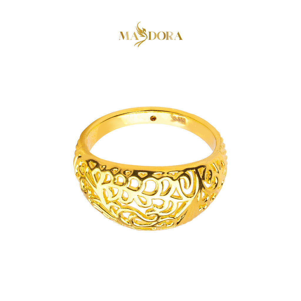 MASDORA 916 Gold Ring Rings Cincin Emas ~ HG Golden Flora Filigree (EMAS 916/22K)
