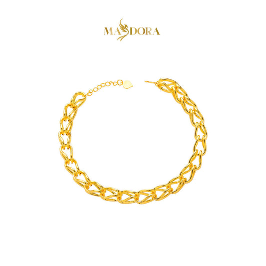 MASDORA 916 Gold Bracelet Rantai Tangan Emas ~ HG Golden Stacked Droplets (EMAS 916/22K)