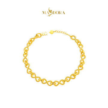 MASDORA 916 Gold Bracelet Rantai Tangan Emas ~ HG Plain Tangle Infinity Chain (EMAS 916/22K)