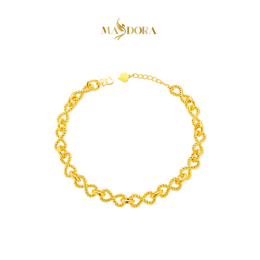 MASDORA 916 Gold Bracelet Rantai Tangan Emas ~ HG Plain Tangle Infinity Chain (EMAS 916/22K)