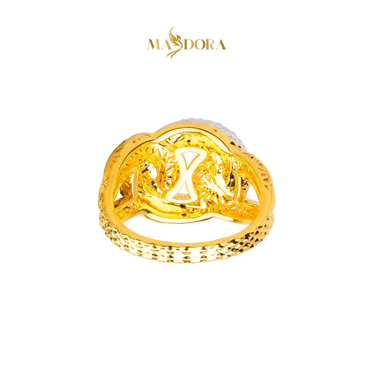 MASDORA 916 Gold Ring Rings Cincin Emas ~ HG Duotone Filigree Chain (EMAS 916/22K)