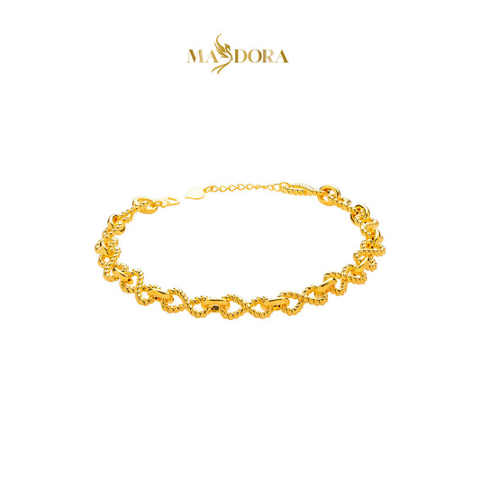 MASDORA 916 Gold Bracelet Rantai Tangan Emas ~ HG Plain Tangle Infinity Chain (EMAS 916/22K)