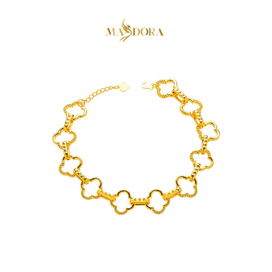 MASDORA 916 Gold Bracelet Rantai Tangan Emas ~ HG Golden Dotted Lucky (EMAS 916/22K)