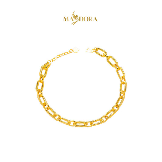 MASDORA 916 Gold Bracelet Rantai Tangan Emas ~ Hg Golden Paperclip Rope (EMAS 916/22K)