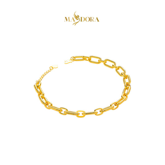 MASDORA 916 Gold Bracelet Rantai Tangan Emas ~ Hg Golden Paperclip Rope (EMAS 916/22K)