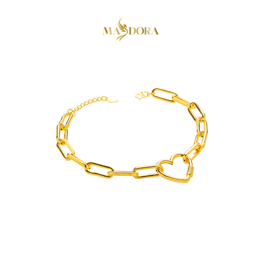 MASDORA 916 Gold Bracelet Rantai Tangan Emas ~ HG Sincero Amore Paperclip (EMAS 916/22K)