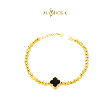 MASDORA 916 Gold Bracelet Rantai Tangan Emas ~ HG Lucky Boba (Black) (EMAS 916/22K)