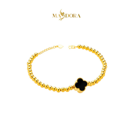 MASDORA 916 Gold Bracelet Rantai Tangan Emas ~ HG Lucky Boba (Black) (EMAS 916/22K)