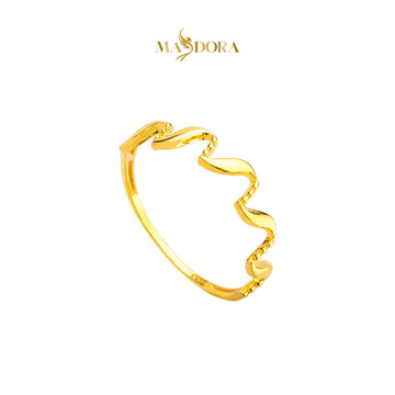 MASDORA 916 Gold Ring Rings Cincin Emas ~ Golden Wave Rope (EMAS 916/22K)
