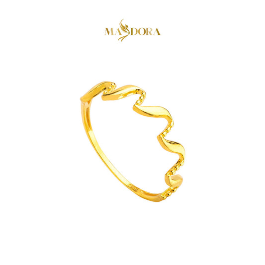 MASDORA 916 Gold Ring Rings Cincin Emas ~ Golden Wave Rope (EMAS 916/22K)