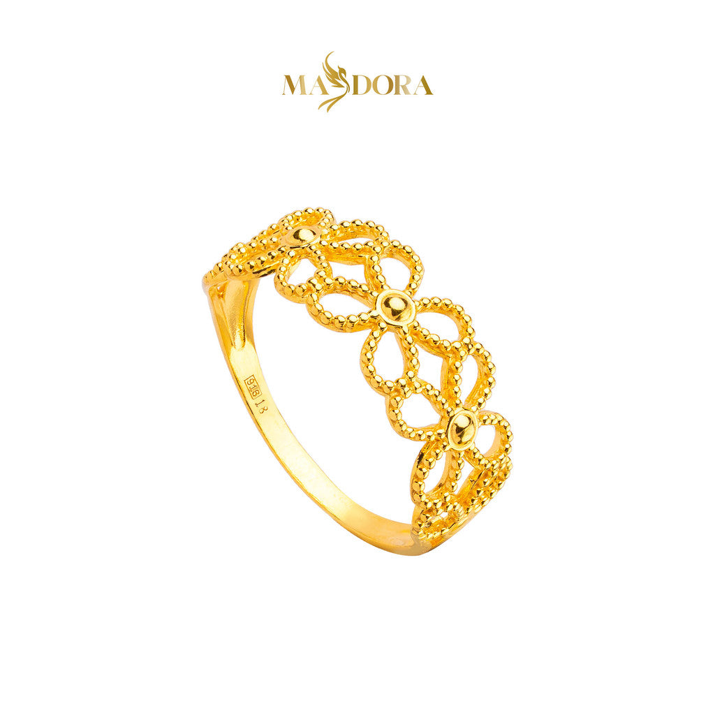 MASDORA 916 Gold Ring Rings Cincin Emas ~ Golden Daisy Laced  (EMAS 916/22K)