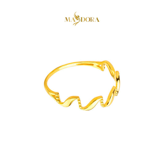 MASDORA 916 Gold Ring Rings Cincin Emas ~ Golden Wave Rope (EMAS 916/22K)
