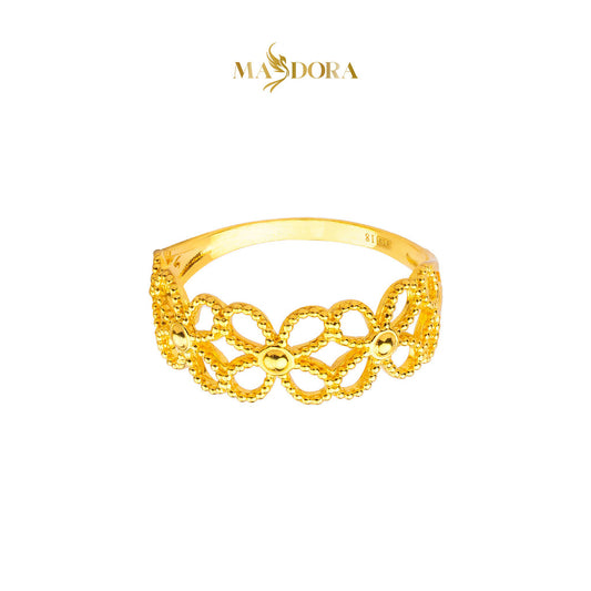MASDORA 916 Gold Ring Rings Cincin Emas ~ Golden Daisy Laced  (EMAS 916/22K)