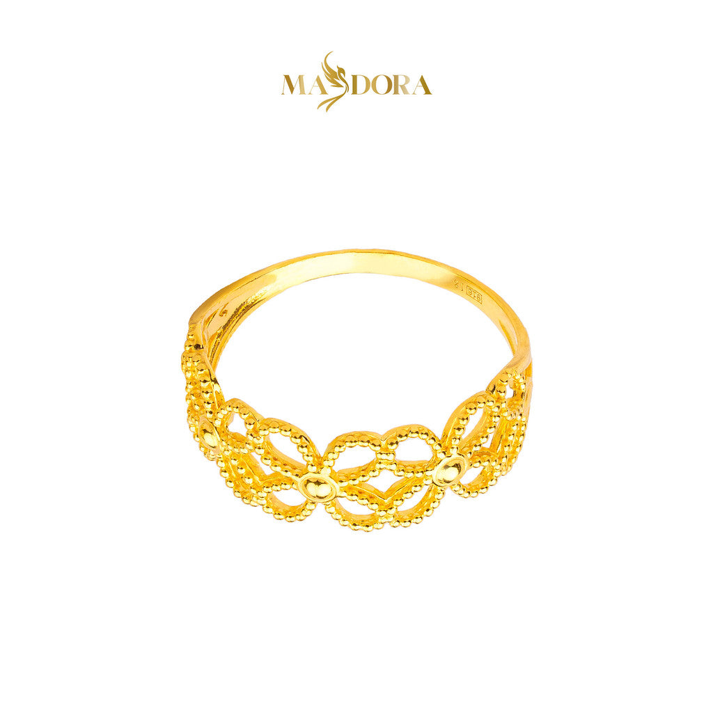 MASDORA 916 Gold Ring Rings Cincin Emas ~ Golden Daisy Laced  (EMAS 916/22K)