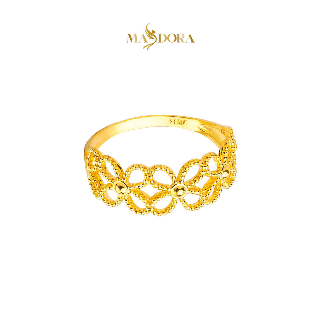 MASDORA 916 Gold Ring Rings Cincin Emas ~ Golden Daisy Laced  (EMAS 916/22K)