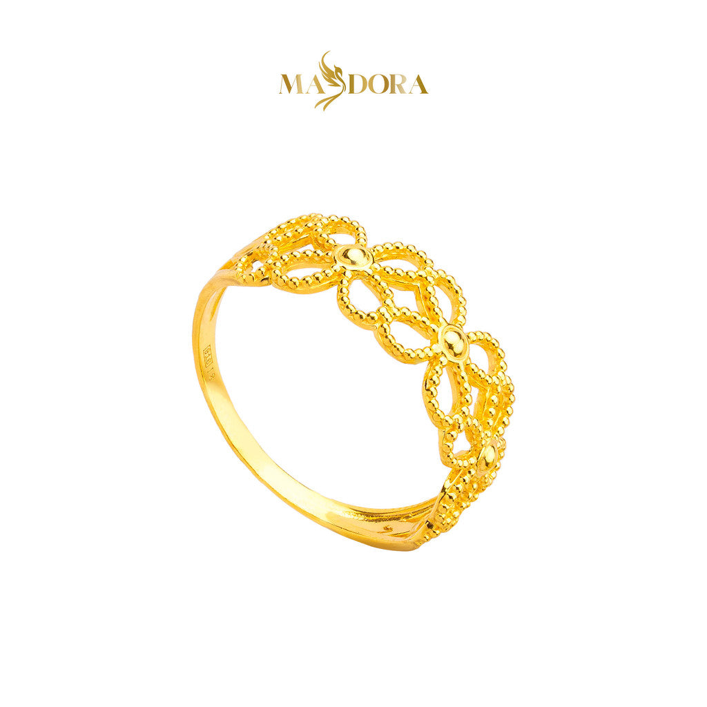 MASDORA 916 Gold Ring Rings Cincin Emas ~ Golden Daisy Laced  (EMAS 916/22K)