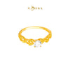 MASDORA 916 Gold Ring Rings Cincin Emas ~ Golden Leafy Solitaire (EMAS 916/22K)
