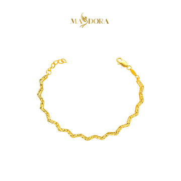 MASDORA 916 Gold Bracelet Rantai Tangan Emas ~ Golden Rippling Glitz (EMAS 916/22K)