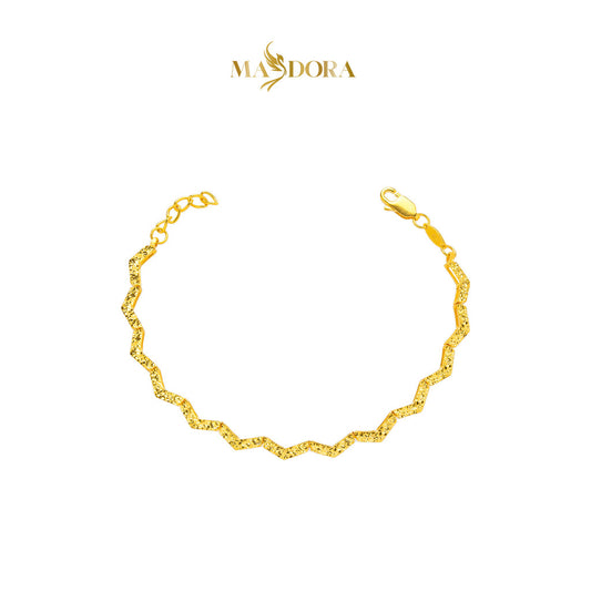 MASDORA 916 Gold Bracelet Rantai Tangan Emas ~ Golden Rippling Glitz (EMAS 916/22K)