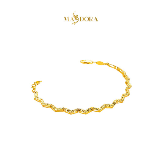 MASDORA 916 Gold Bracelet Rantai Tangan Emas ~ Golden Rippling Glitz (EMAS 916/22K)