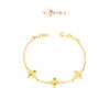 MASDORA 916 Gold Bracelet Rantai Tangan Emas ~ Golden Triple Flower Glitz (EMAS 916/22K)