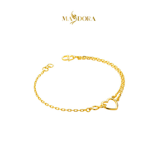 MASDORA 916 Gold Bracelet Rantai Tangan Emas ~ Golden Eternal Love (EMAS 916/22K)