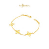 MASDORA 916 Gold Bracelet Rantai Tangan Emas ~ Golden Triple Flower Glitz (EMAS 916/22K)