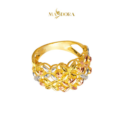 MASDORA 916 Gold Ring Rings Cincin Emas ~ Tritone Classic Flower (EMAS 916/22K)