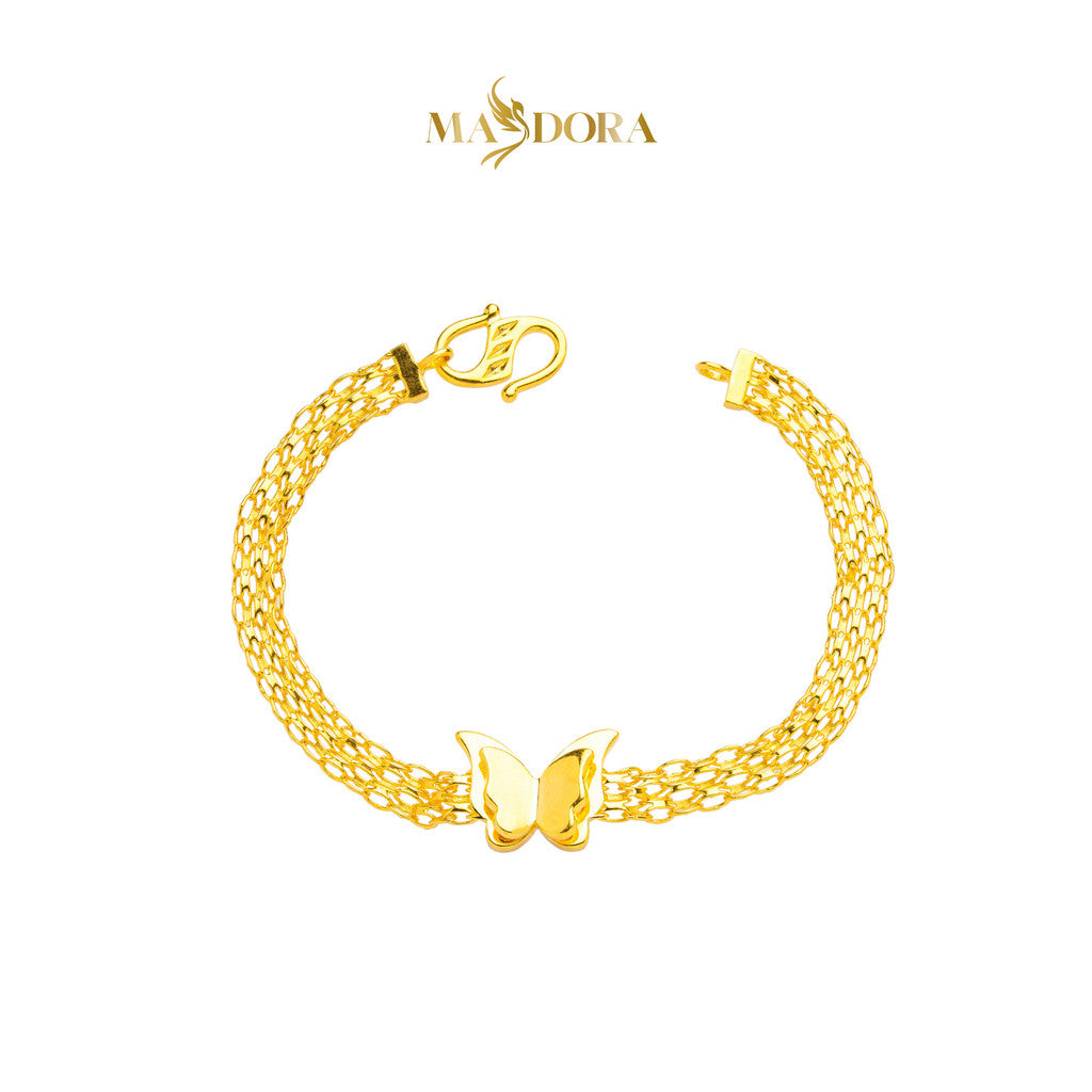 MASDORA 916 Gold Bracelet Rantai Tangan Emas ~ Golden Crocheted Edition (EMAS 916/22K)