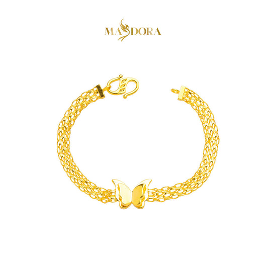 MASDORA 916 Gold Bracelet Rantai Tangan Emas ~ Golden Crocheted Edition (EMAS 916/22K)
