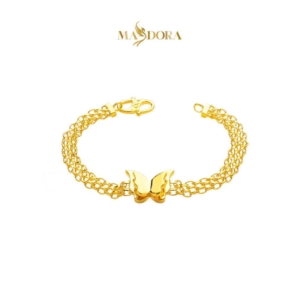MASDORA 916 Gold Bracelet Rantai Tangan Emas ~ Golden Crocheted Edition (EMAS 916/22K)
