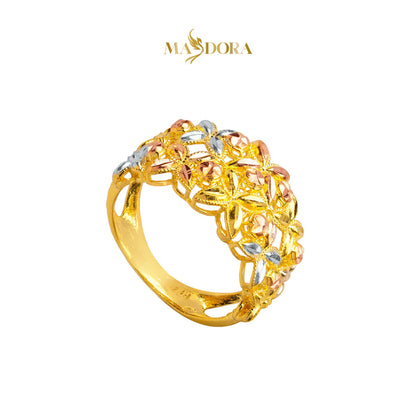 MASDORA 916 Gold Ring Rings Cincin Emas ~ Tritone Classic Flower (EMAS 916/22K)