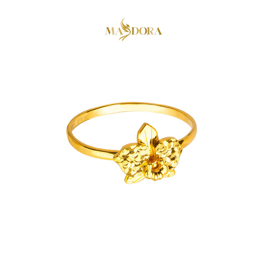 MASDORA 916 Gold Ring Rings Cincin Emas ~ Mini Orchid - Seri Kuntum Collection (EMAS 916/22K)