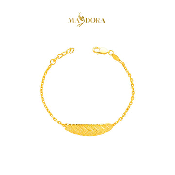 MASDORA 916 Gold Bracelet Rantai Tangan Emas ~ Leafy Glitz - Seri Kuntum Collection (EMAS 916/22K)