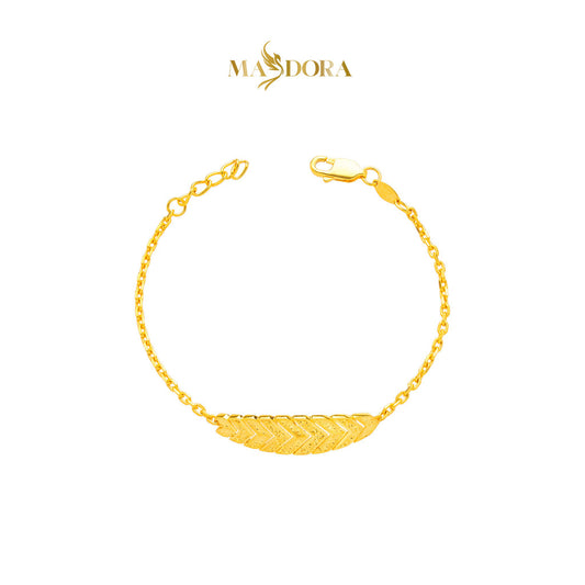MASDORA 916 Gold Bracelet Rantai Tangan Emas ~ Leafy Glitz - Seri Kuntum Collection (EMAS 916/22K)