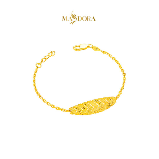 MASDORA 916 Gold Bracelet Rantai Tangan Emas ~ Leafy Glitz - Seri Kuntum Collection (EMAS 916/22K)