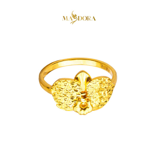 MASDORA 916 Gold Ring Rings Cincin Emas ~ Mega Orchid - Seri Kuntum Collection (EMAS 916/22K)