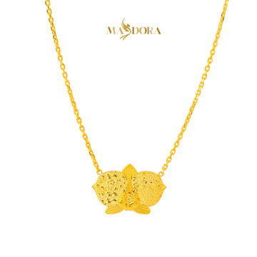 MASDORA 916 Gold Necklace Rantai Leher Emas ~ Mega Orchid - Seri Kuntum Collection (EMAS 916/22K)