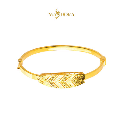 MASDORA 916 Gold Bangle Gelang Tangan Emas ~ Leafy Glitz - Seri Kuntum Collection (EMAS 916/22K)