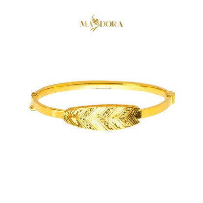 MASDORA 916 Gold Bangle Gelang Tangan Emas ~ Leafy Glitz - Seri Kuntum Collection (EMAS 916/22K)